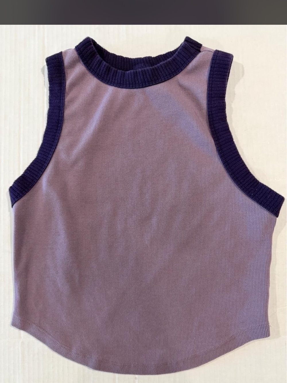 Wild Fable Purple Ribbed Colorblock Tank Top